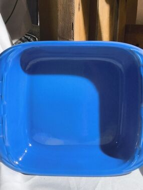 Longaberger Bright Blue Ceramic Baking Dish